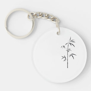 Minimale Japanse Bamboe Acryl Sleutelhanger