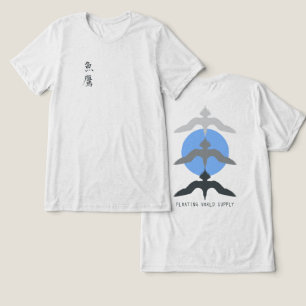Minimale Japanse Visarend Ukiyo-e Stijl OffWhite Tri-Blend Shirt