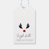 Minimale Jingle Bells nuchter de hele weg Kerstmis Cadeaulabel (Voorkant)