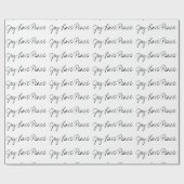 Minimale Joy Love Peace typografie zwart wit Cadeaupapier (Vlak)