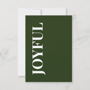Minimale JOYFUL Bosgroene Kerstgroet Kaart