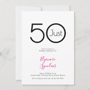 Minimale Just Fifty 50ste verjaardagsfeest uitnodi Kaart