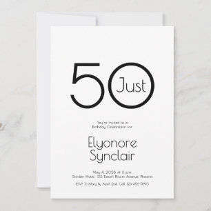 Minimale Just Fifty 50ste verjaardagsuitnodiging Kaart