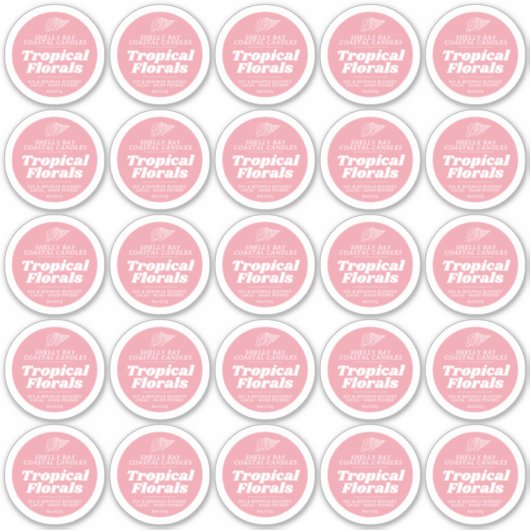 Minimale kaars bloemenroze label blad 25 (Voorkant)