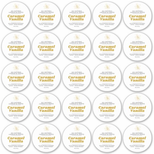 Minimale kaars vanille bruin goud label blad 25 (Voorkant)