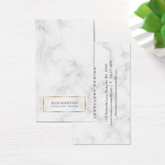 Minimale Kaart met witte marmer Gold-beeldscherm (Bureau)