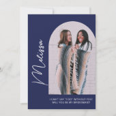 Minimale Kaart van het Dusty Blue Bridesmaid-voors (Voorkant)