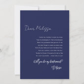 Minimale Kaart van het Dusty Blue Bridesmaid-voors (Achterkant)