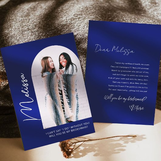 Minimale Kaart van het Dusty Blue Bridesmaid-voors