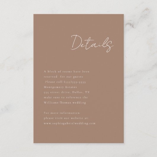 Minimale Kaart voor Script Details (Voorkant)