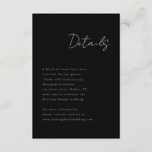 Minimale Kaart voor Script Details (Voorkant)