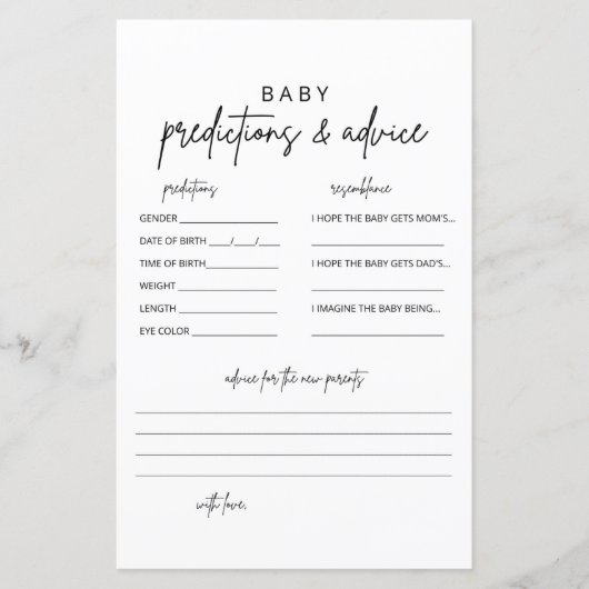 Minimale Kaarten voor voorspelling en advies van B (Voorkant)