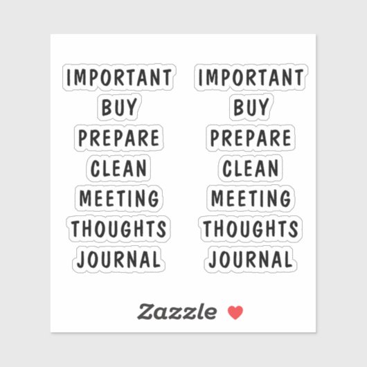 Minimale Kaarten voor zwarte witte planner Sticker (Vel)