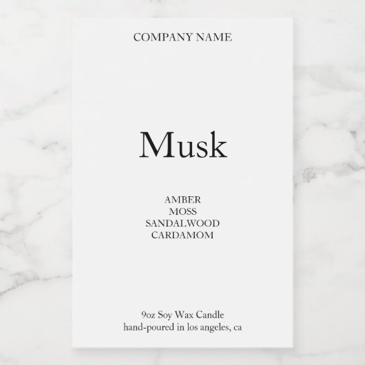 Minimale kaartenlabel Sterke Simple Soy Wax Gift Voedselcontainer Etiket (Enkel label)