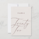 Minimale kalligrafie 22-tabelnummer kaart (Voorkant)