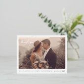 Minimale kalligrafie Aangepast huwelijk Dank u Folie Feestdagen Briefkaart (Staand Voorkant)