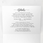 Minimale kalligrafie bruiloft drieluik uitnodiging (Binnenzijde eerst)