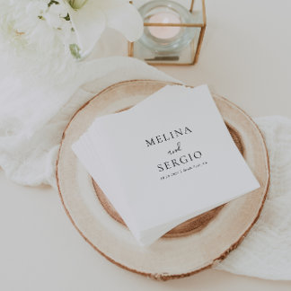 Minimale kalligrafie bruiloft servet