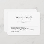Minimale kalligrafie Eenvoudige Rsvp-kaart RSVP Kaartje (Voorkant / Achterkant)