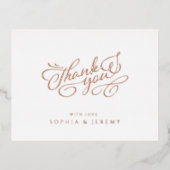 Minimale kalligrafie Elegant script bedankt Folie Uitnodiging Briefkaart (Voorkant)