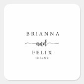 Minimale kalligrafie-envelopzegels vierkante sticker (Voorkant)