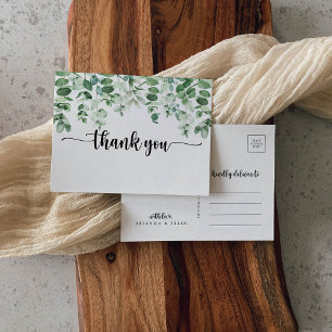 Minimale kalligrafie Eucalyptus Hartelijk dank Briefkaart