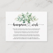 Minimale kalligrafie Eucalyptus Honeymoon Wish Informatiekaartje (Voorkant)