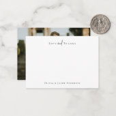 Minimale kalligrafie Hartelijk dank Notitiekaartje (Voorkant / Achterkant in situ)