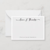 Minimale kalligrafie Hartelijk dank Notitiekaartje (Voorkant)