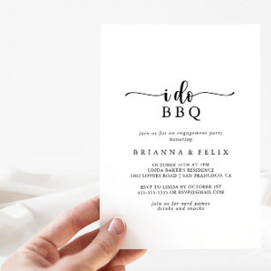 Minimale kalligrafie I Do BBQ Engagement Party Kaart