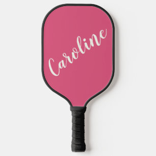 Minimale kalligrafie op maat van Hot Pink Pickleball Paddle