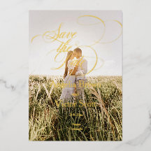 Minimale kalligrafie Save the Date-foto