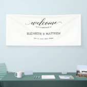 Minimale kalligrafie script bruiloft welkom spandoek (Beurs)