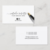 Minimale kalligrafie Sociale media Visitekaartje (Voorkant / Achterkant)