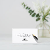 Minimale kalligrafie Sociale media Visitekaartje (Staand voorkant)