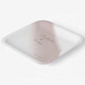 Minimale kalligrafie Stustroze Waterverf Papieren Bordje (Gebogen)