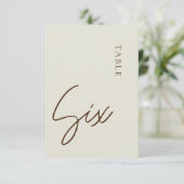 Minimale kalligrafie Tabel 6 Tabelnummer Kaart (Staand voorkant)