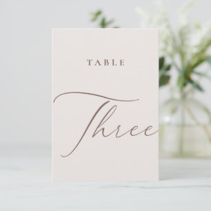 Minimale kalligrafie Tabel Drie Tabelnummer Kaart