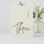 Minimale kalligrafie Tabel Drie Tabelnummer Kaart (Staand voorkant)