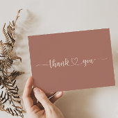 Minimale kalligrafie Terracotta Flat Wedding Bedankkaart