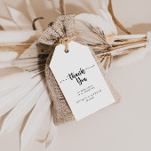 Minimale kalligrafie Weddenschap Dank u Cadeaulabel