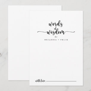 Minimale kalligrafie Wisdom-woorden Advieskaart
