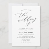 Minimale kalligrafie zwart-wit | Weddenschap Kaart (Voorkant)