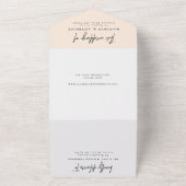 Minimale kalligrafieffoto Alle in één bruiloft All In One Uitnodiging (Buitenkant)