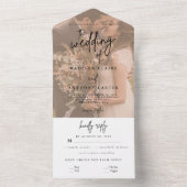 Minimale kalligrafieffoto Alle in één bruiloft All In One Uitnodiging (Binnen)