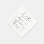 Minimale kalligrafiescript Funny Fun Facts Wedding Servet (Hoek)