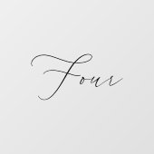 Minimale kalligrafietabel Vier tabelnummer Raamsticker (Vel)