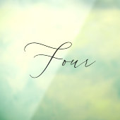 Minimale kalligrafietabel Vier tabelnummer Raamsticker (Vel 3)