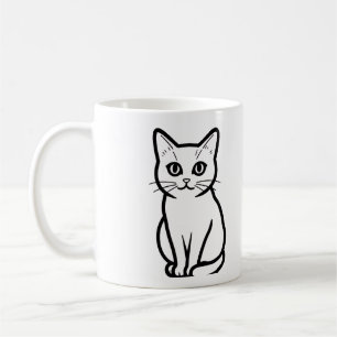 Minimale kat silhouette beker koffiemok