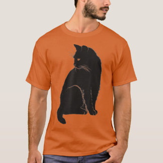 Minimale katoenfabriek voor zwarte katten t-shirt